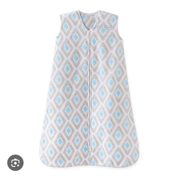 Halo SleepSack Wearable Blanket Turquoise Diamonds Print Fleece  Medium 6-12 Mth - Picture 4 of 4